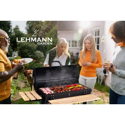 Didelė anglies grilio statinė su dangteliu Lehmann sodo peleninė 71x35cm