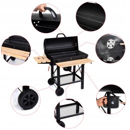 Didelė anglies grilio statinė su dangteliu Lehmann sodo peleninė 71x35cm