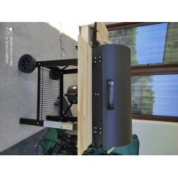 Didelė anglies grilio statinė su dangteliu Lehmann sodo peleninė 71x35cm