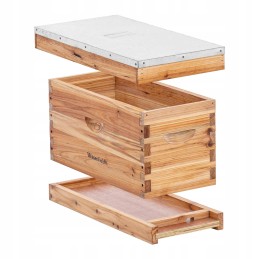 Bičių avilio laikymo medinis transporteris su plieniniu dangteliu 505 x 230 x