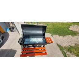 Sodo kepsninė su anglimis su didelėmis grotelėmis 71x35 cm