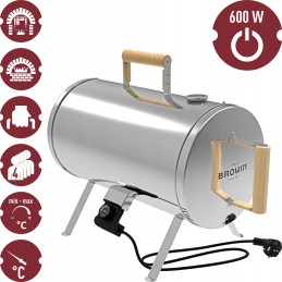 Rūkykla orkaitė BBQ grilis elektrinis turistinis nešiojamas 600w