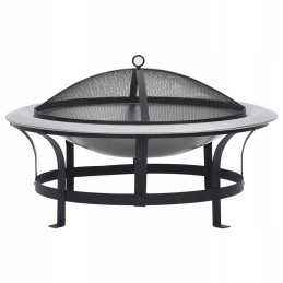 Sodo židinys su grotelėmis, nerūdijantis plienas, 76 cm