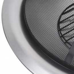 Sodo laužavietė su tinkleliu, nerūdijančio plieno, 76 cm