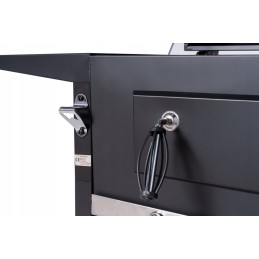 Anglies grilis sodo grotelės didelės dvigubos grotelės termometro pelenų keptuvės lentynos