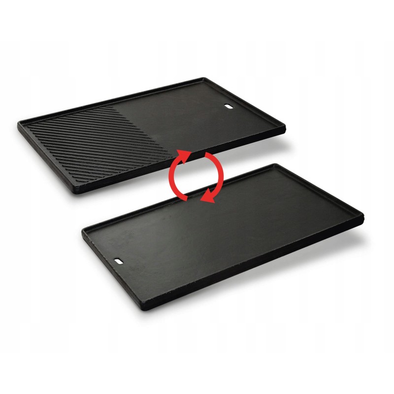 Enders dvipusė jungiklio tinklelio ketaus plokštė dujiniam griliui: kansas 4 degikliai, 1/2 grilio paviršius, grilio plokštė, iš