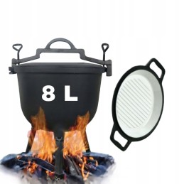 ✅ Ketaus katilas stovimas medžioklinis puodas kepimui 8l emaliuotas ✅