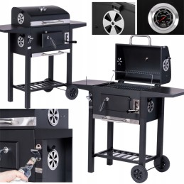 Anglies grilis sodo grotelės didelės dvigubos grotelės termometro pelenų keptuvės lentynos