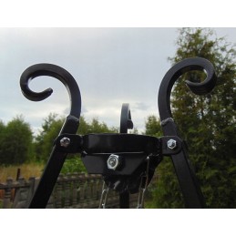 Trikojis grilis 185 cm su nerūdijančio plieno grotelėmis 60 cm + vengriškas virdulys 10 litrų "vengriškas"