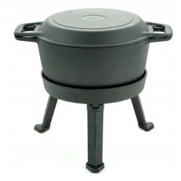 ✅ Ketaus medžioklinis katilas su emaliuota keptuvėje, 8l