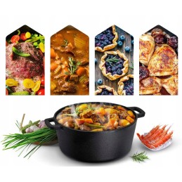 ✅ Ketaus medžioklinis katilas su emaliuota keptuvėje, 8l