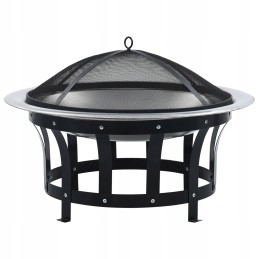 Vidaxl sodo židinys su nerūdijančio plieno grotelėmis, 76 cm