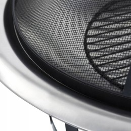 Vidaxl sodo židinys su nerūdijančio plieno grotelėmis, 76 cm