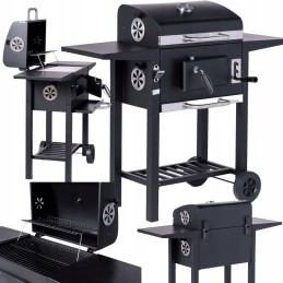 Anglies grilis sodo grotelės didelės dvigubos grotelės termometro pelenų keptuvės lentynos