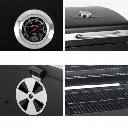 Anglies grilis sodo grotelės didelės dvigubos grotelės termometro pelenų keptuvės lentynos