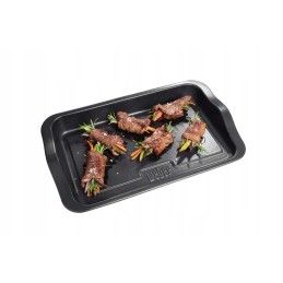 Weber 17885 bbq keraminė kepsninė, 42,5 x 24,5 cm, šilko matinis paviršius, nepridegantis, juodas