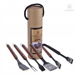 Laguiole kepsninės indai kietoje dėžutėje - 5 juodi bbq elementai