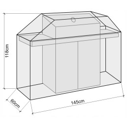 Vandeniui atsparus grotelių dangtis sodo baldams 145 x 60 x 118 cm