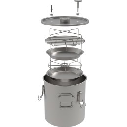 Namų rūkykla ant viryklės puode su 5 kg brovino