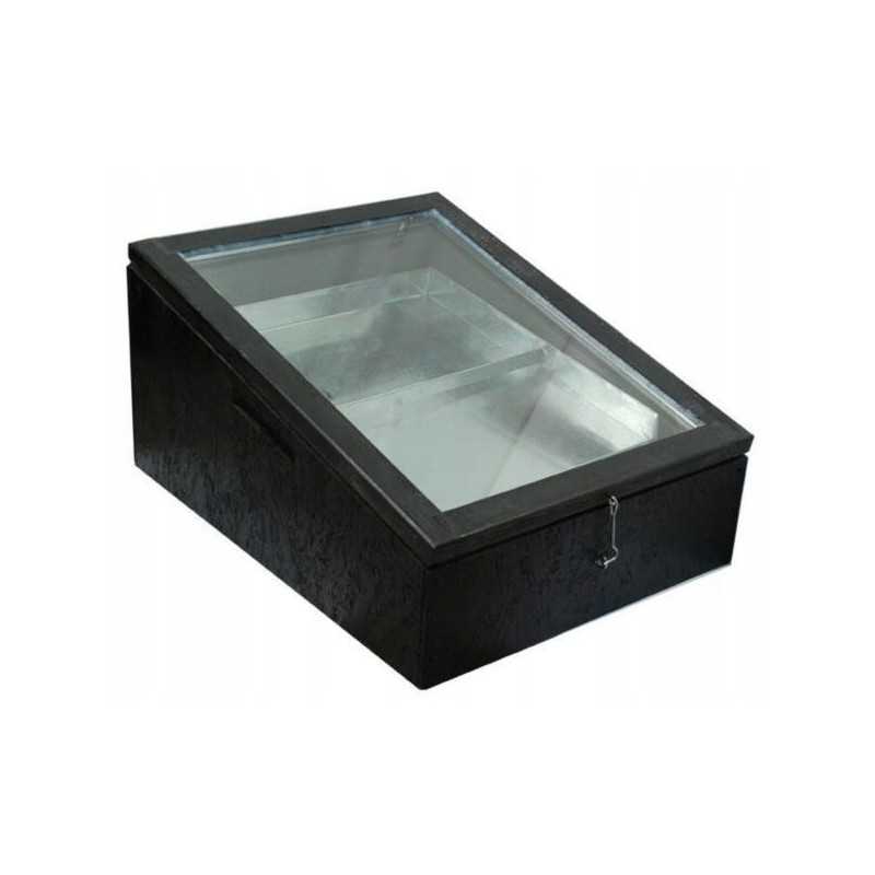 Saulės lydymo aparatas, medinis korpusas