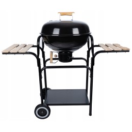 Sodo kepsninė su anglimis ant ratų, didelė keptuvė, 3x lentynos, bbq briketų grilis