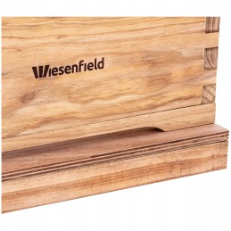 Bičių avilys - 2 rėmeliai ir apatinė kasetė su įėjimo anga - ventiliacijos angomis ir metaliniu dangteliu