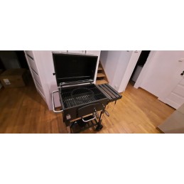 Kampinės sodo kepsninės su anglimis su ketaus grotelėmis