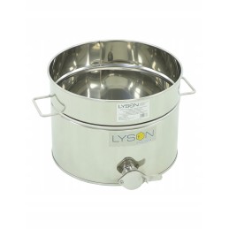 30 litrų talpos nerūdijančio plieno skaidrintuvas ir 6/4' nerūdijančio plieno vožtuvas.