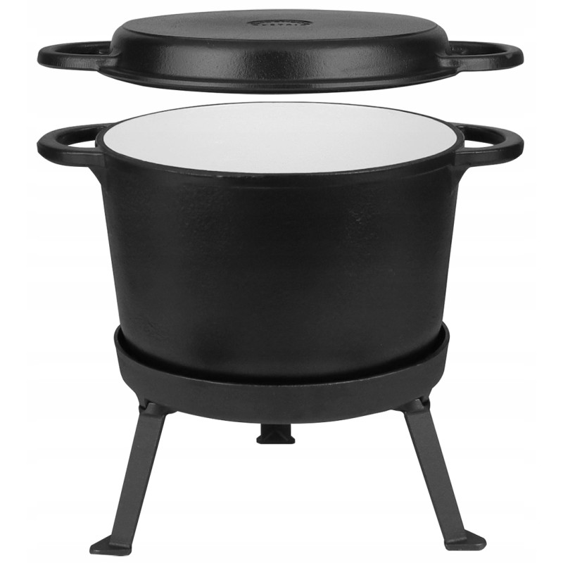 Medžioklinis virdulys 15 litrų. emaliuotas. 3in1. grilio dangtelis.