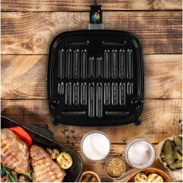 Hibridinis grilis, maitinamas elektra arba anglimi, idealiai tinka atostogoms kempinge, 2000 vatų, juoda
