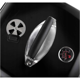 Hibridinis grilis, maitinamas elektra arba anglimi, idealiai tinka atostogoms kempinge, 2000 vatų, juoda