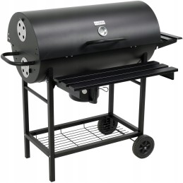 Grilis su anglimis su chromuotomis grotelėmis, kaitinimo grotelėmis ir temperatūrą palaikančiu dangčiu + grilio dangtelis iš pat