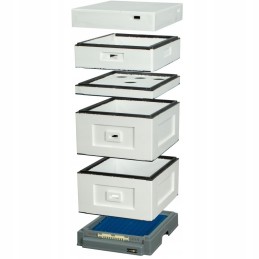 Langstroth avilys su aukštu higienišku plastikiniu dugnu – nedažytas