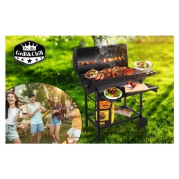 Sodo anglies grilis, kepsninės dangtis, dideli ratai, anglies lentyna sodui, xxl