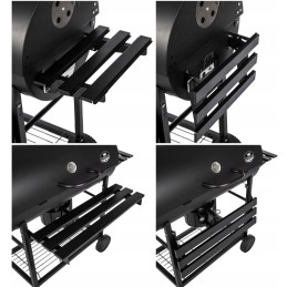 Sodo anglies grilis, kepsninės dangtis, dideli ratai, anglies lentyna sodui, xxl