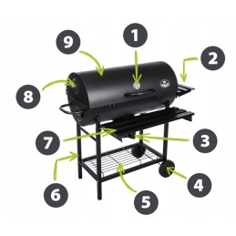 Sodo anglies grilis, kepsninės dangtis, dideli ratai, anglies lentyna sodui, xxl