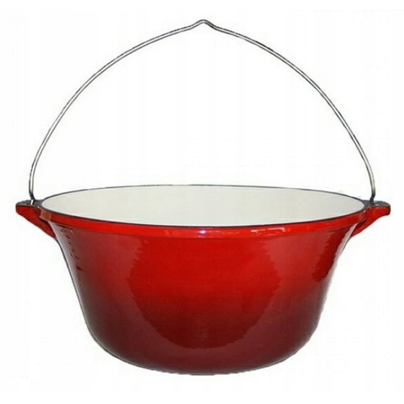 Originalus vengriškas ketaus katilas, emaliuotas vidus ir išorė, 10l