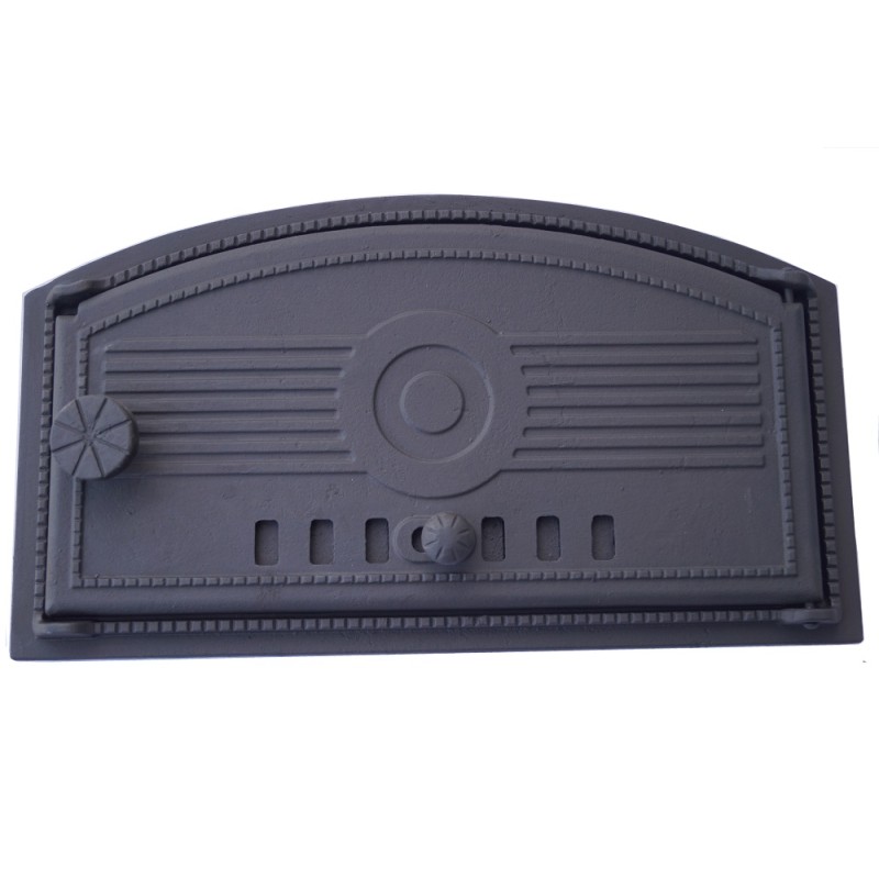 Pusapvalės ketaus durys,