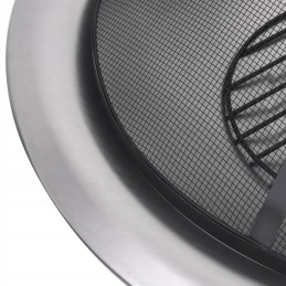 Vidaxl sodo židinys su nerūdijančio plieno grotelėmis 76 cm 46530