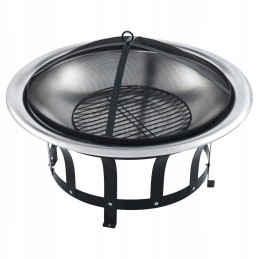 Vidaxl sodo židinys su nerūdijančio plieno grotelėmis 76 cm 46530