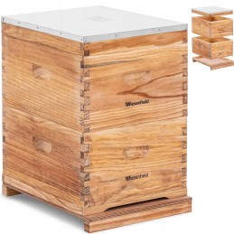 Medinis bičių avilys su metaliniu dangteliu, 10 rėmelių