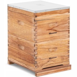 Medinis bičių avilys su metaliniu dangteliu, 10 rėmelių, 2 korpusai