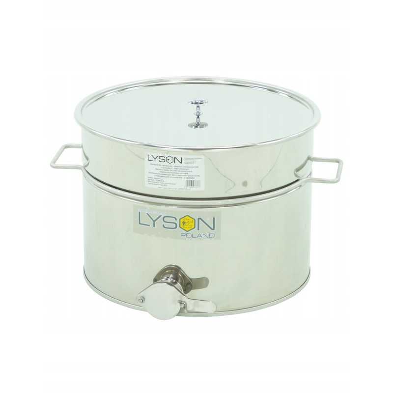 Nerūdijančio plieno medaus skaidrintuvas 30l su rankenomis - plikas