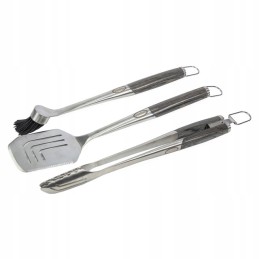 Grilio įrankių rinkinys, 3 dalys, žnyplės, mentelė, šepetys, Luiziana