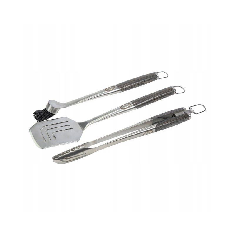 Grilio įrankių rinkinys, 3 dalys, žnyplės, mentelė, šepetys, Luiziana