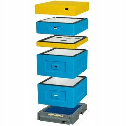 Langstroth avilys su aukšto higieniško plastiko dugnu - dažytas