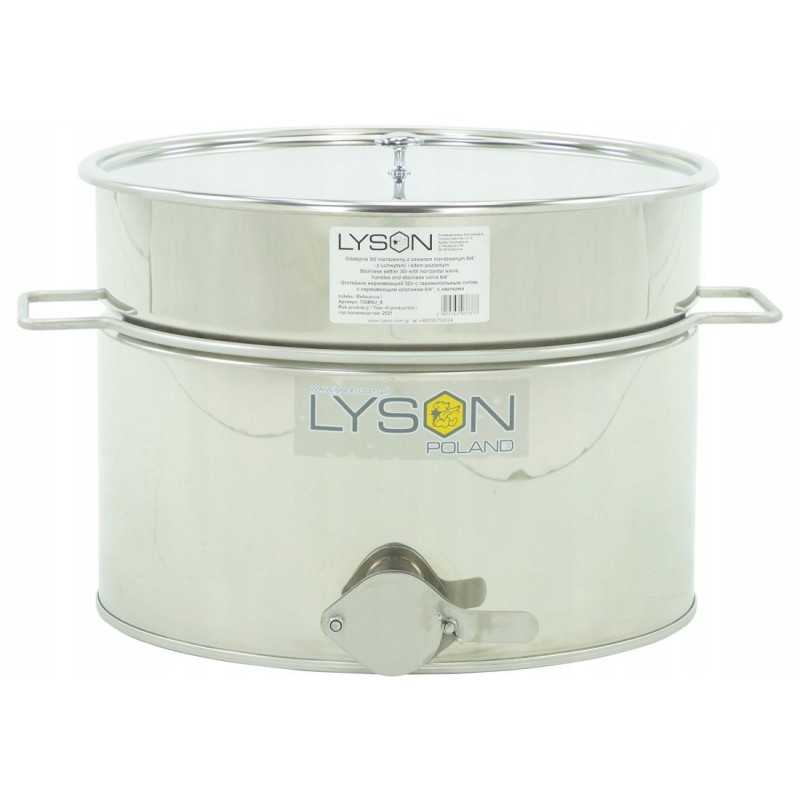 Siūlome 30l skaidrintuvą su nerūdijančio plieno vožtuvu ir rankenomis - labai geras lenkiškas gaminys!