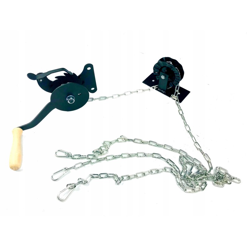 Profesionali grilio ritė, grotelės, grandinės komplektas ir volelis su tvirtinimu