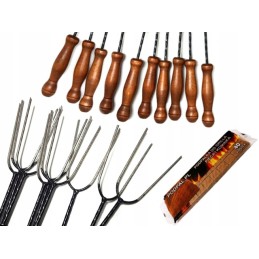 10 pagaliukų rinkinys su nerūdijančia šakute 140 cm + žiebtuvėlis