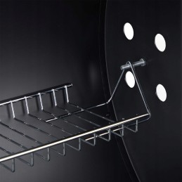 Grilis su anglimis, xxl grilis ant ratukų su dangčiu, reguliuojama ventiliacija, stabili, A x P x A: 96,5 x 103 x 64,5 cm, juoda